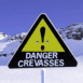 Panneau Ski Danger Crevasses (Alpes)